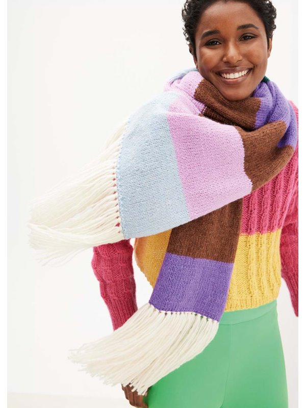 Lana Grossa SCHAL GLATT RECHTS IN STREIFEN Brigitte No. 2