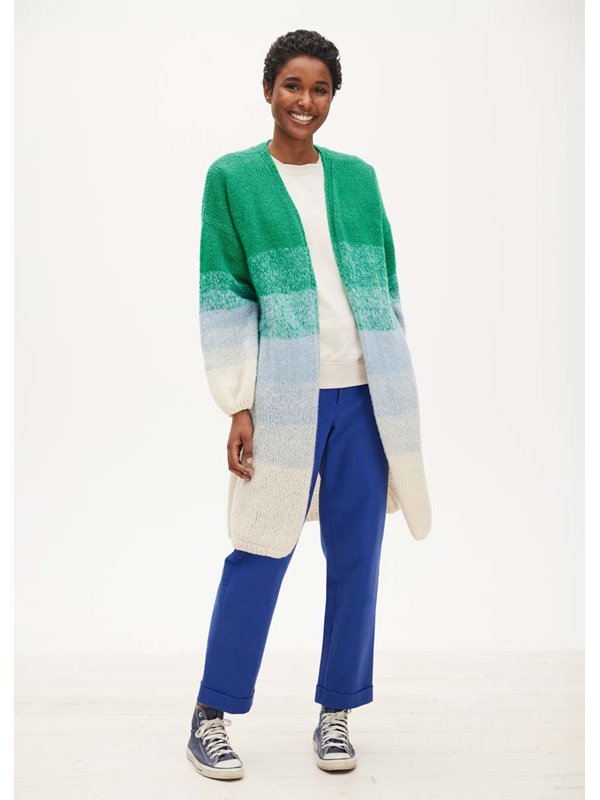 Lana Grossa LONGCARDIGAN GLATT RECHTS IM FARBVERLAUF Soffio