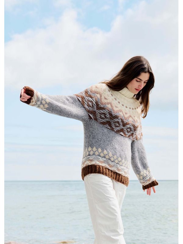 Lana Grossa PULLOVER MIT JACQUARDRUNDPASSE Brigitte No. 2