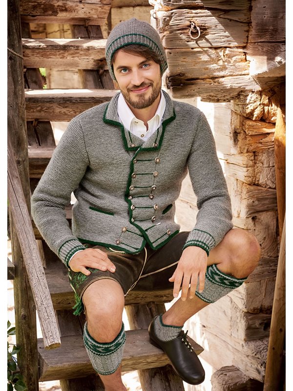 Lana Grossa HERRENJANKER MIT REVERS UND TASCHEN  Alpina