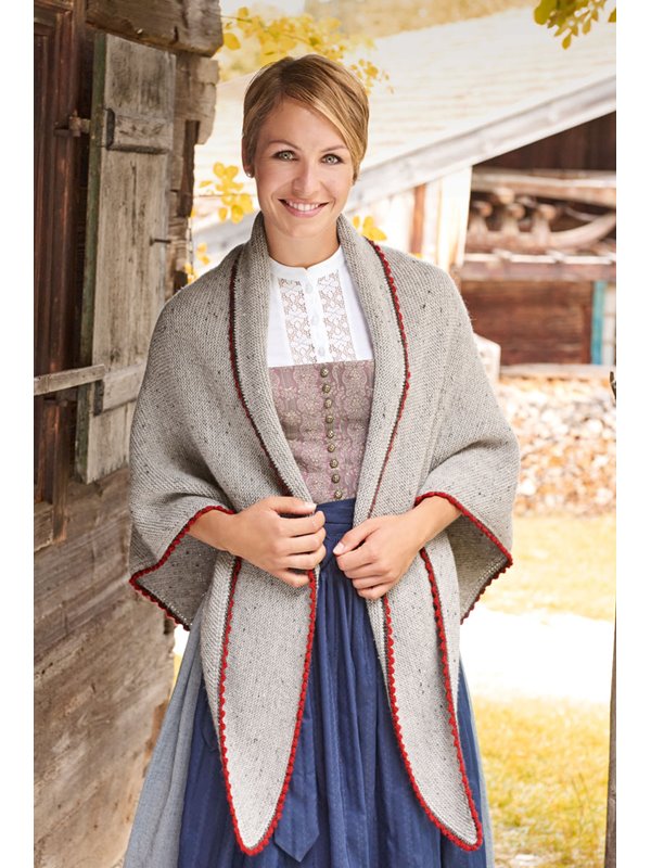 Lana Grossa DREIECKSTUCH KRAUS RECHTS MIT PICOTRÄNDERN Meilenweit 6-fach/COOL WOOL Big Melange (GOTS)