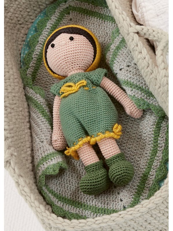 Lana Grossa PUPPE MIT OVERALL Cotone & Cool Wool Baby & Ecopuno