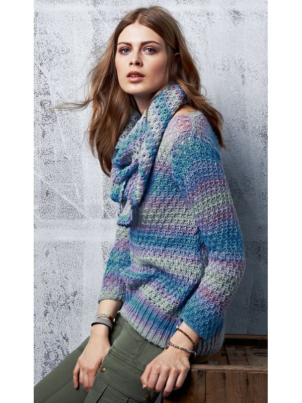 Lana Grossa PULLI IN A-LINE IM STERNMUSTER Lace Seta Degradé