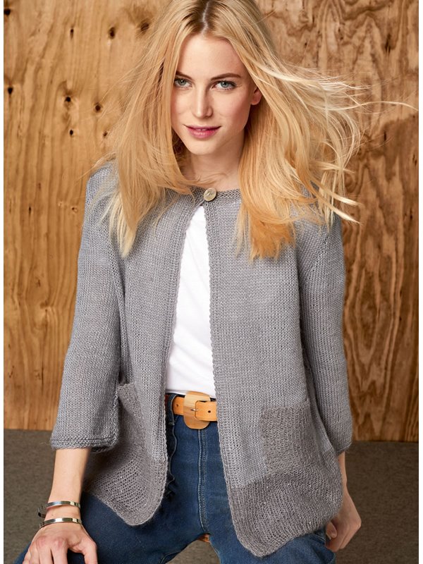 Lana Grossa GRAUE JACKE Lace Seta/Silkhair Paillettes