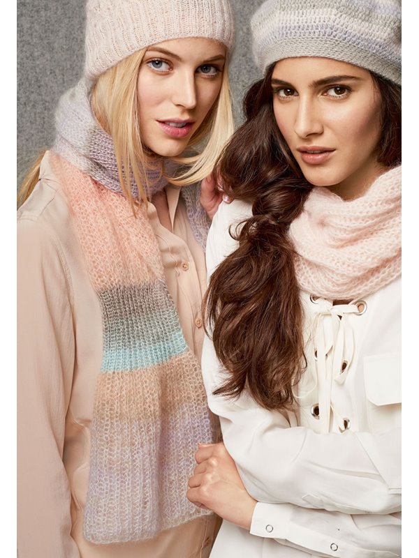 Lana Grossa SCHAL IM PATENTMUSTER Silkhair Print/Lace Seta Degradé