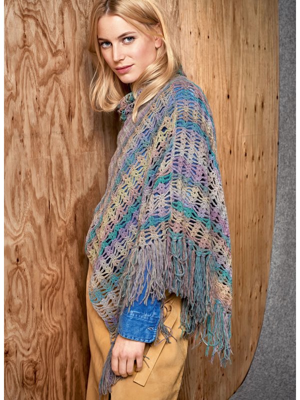 Lana Grossa HÄKELPONCHO MIT FRANSEN Cashmere 16 Fine Degradé