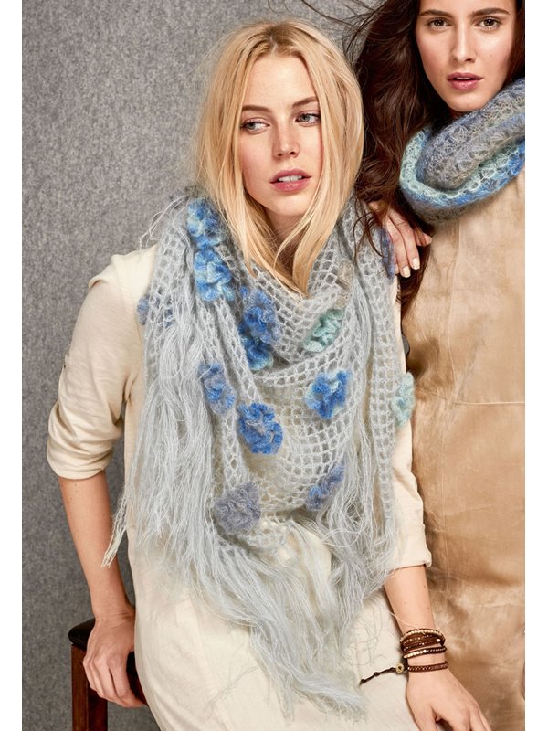 Lana Grossa DREIECKSTUCH MIT BLÜTEN Silkhair/Silkhair Print