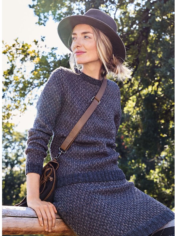 Lana Grossa DAMENPULLOVER IM HEBEMASCHENMUSTER Landlust Merino 180