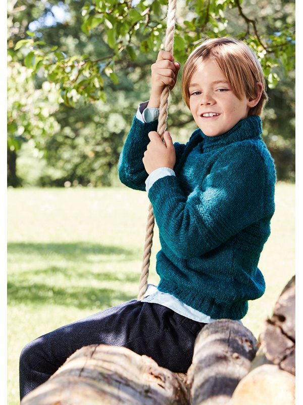 Lana Grossa JUNGENPULLOVER MIT STRUKTURMUSTER Landlust Merino 180