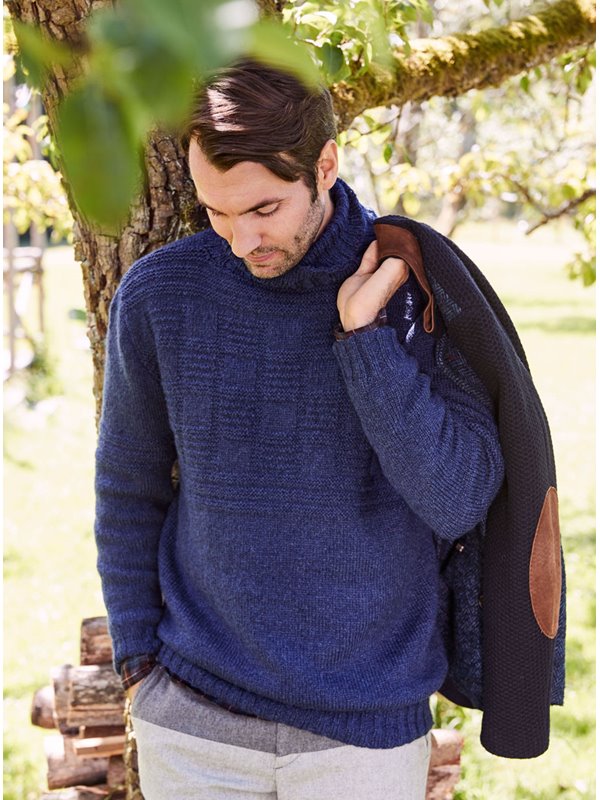 Lana Grossa HERRENPULLOVER MIT STRUKTURMUSTER Landlust Merino 180