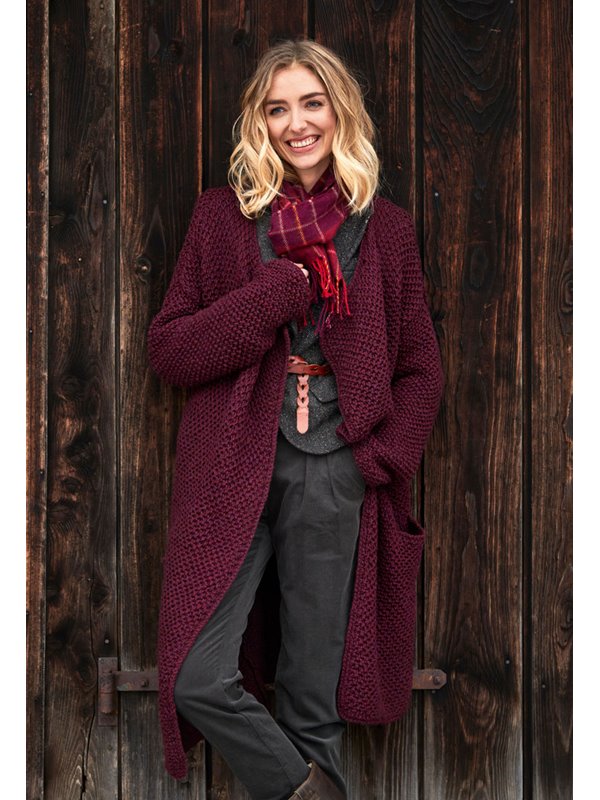 Lana Grossa DAMENMANTEL IM HEBEMASCHENMUSTER Landlust Merino 120
