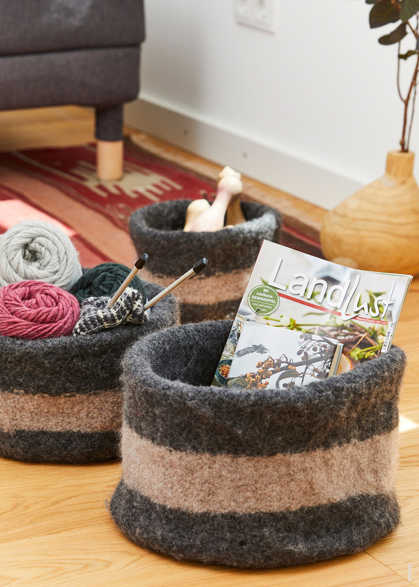 WOHNKÖRBE Landlust die Filzwolle von Lana Grossa