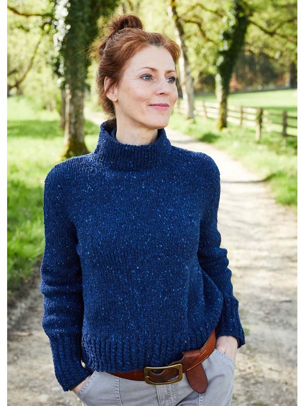 Lana Grossa STEHKRAGENPULLOVER Landlust Soft Tweed 90