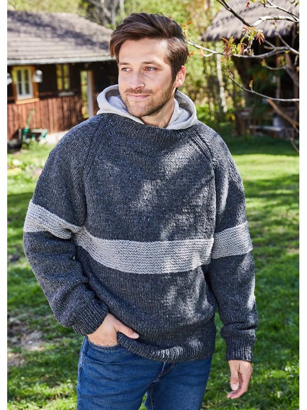 Lana Grossa HERRENPULLOVER Landlust Soft Tweed 90
