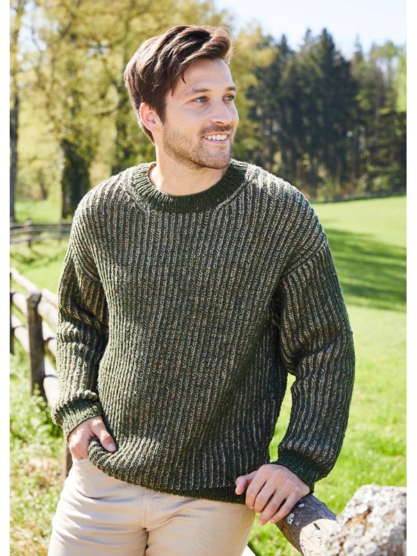 Lana Grossa HERRENPULLOVER Landlust-Soft-Tweed 180