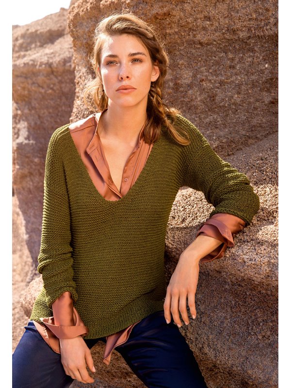 Lana Grossa V-PULLI Solo Lino Melange