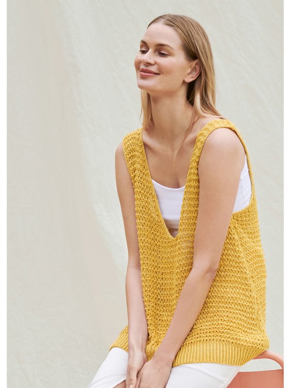 Lana Grossa TOP IN A-LINIE IM RIPPENMUSTER Solo Lino