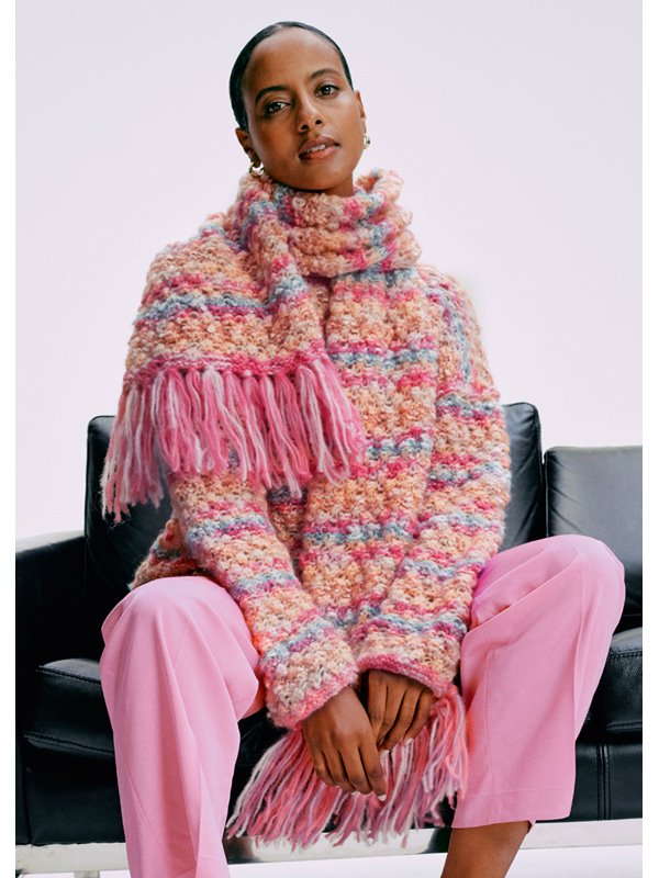 Lana Grossa PULLOVER IM NOPPENMUSTER Lala Berlin Smoothy & Lala Berlin Buffy