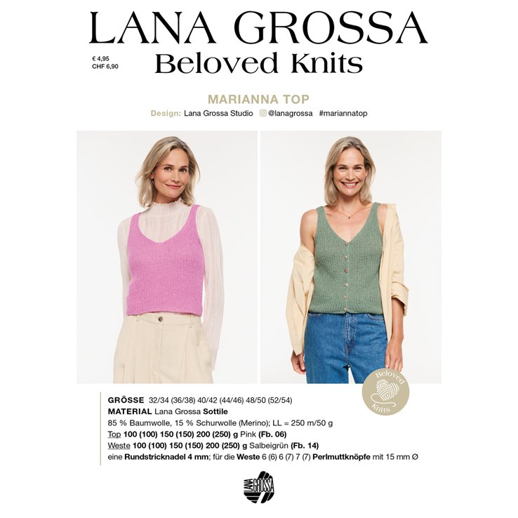 Lana Grossa MARIANNA TOP/WESTE - Beloved Knits No. 3