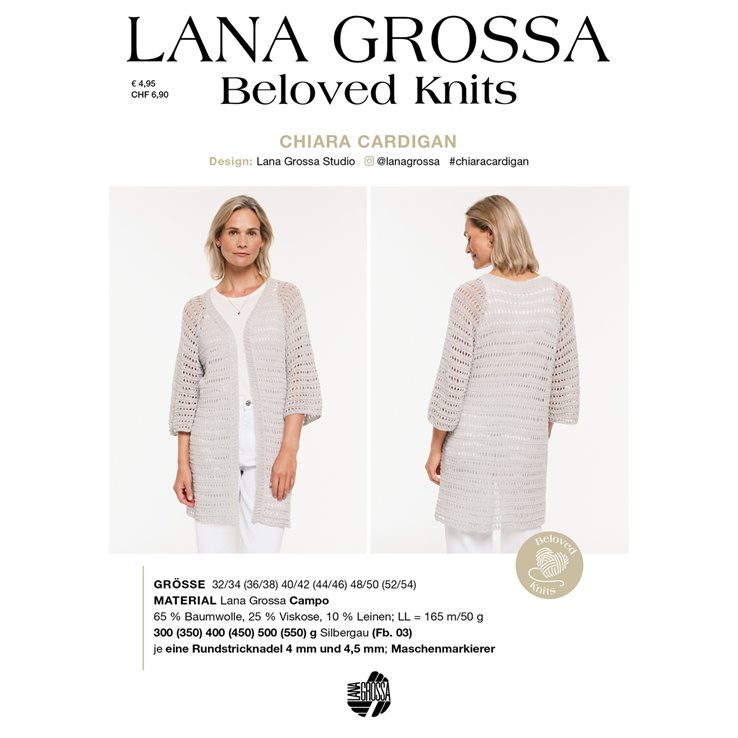 Lana Grossa CHIARA CARDIGAN - Beloved Knits No. 3