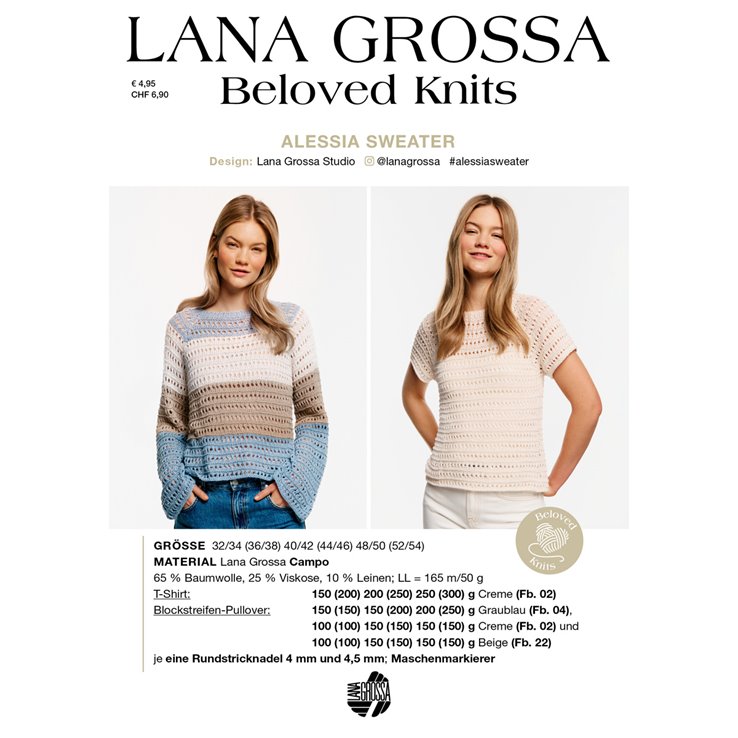 Lana Grossa ALESSIA SWEATER - Beloved Knits No. 3