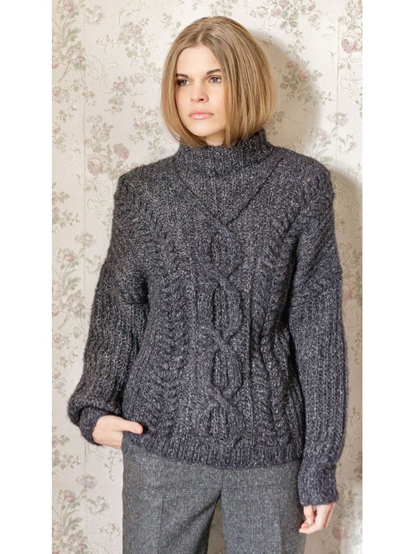 Lana Grossa PULLI MIT ZOPF-/RAUTEN- UND HALBPATENTMUSTER Anima
