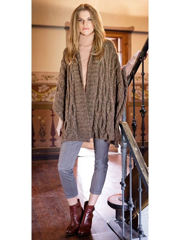 Lana Grossa PONCHO IM ZOPFMUSTER Cometa