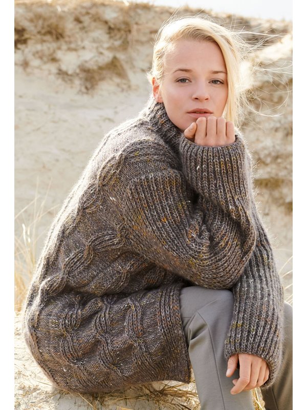 Lana Grossa JACKE MIT HALBPATENTZÖPFEN Only Tweed/Silkhair