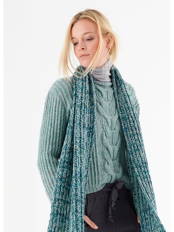 Lana Grossa PULLI MIT MITTELZOPF IM VORDERTEIL Smokey