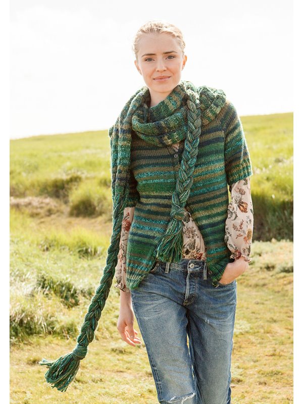 Lana Grossa KAPUZENSCHAL MIT FLECHT-ZOPF Gomitolo Merino