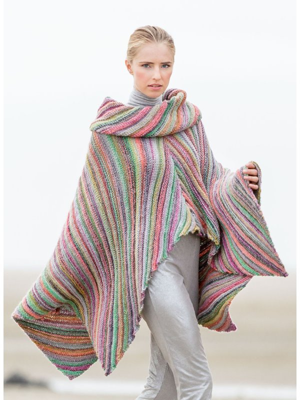 Lana Grossa PONCHOTUCH IM DIAGONALEN STREIFENMUSTER Gomitolo Merino