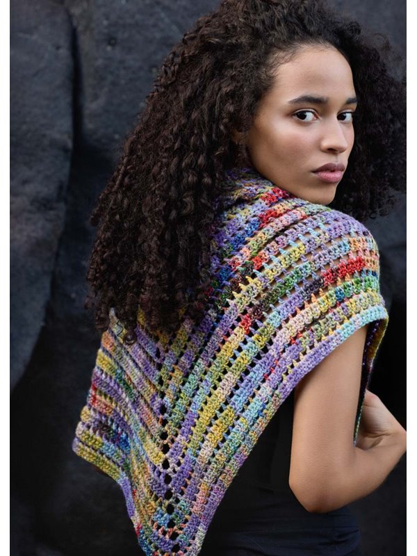 Lana Grossa 2-KNÄUEL-HÄKEL-DREIECKSTUCH Cotonella Multi