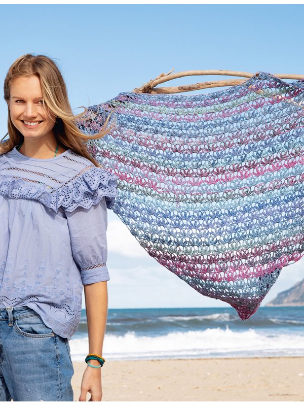 Lana Grossa DREICKSTUCH MIT KLEINEN BLUMEN Gomitolo Summer Tweed
