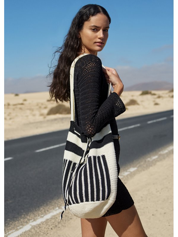 Lana Grossa BEUTELTASCHE IN FESTEN MASCHEN Cotone