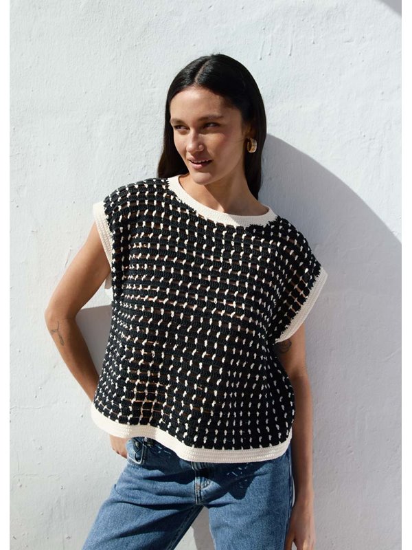 Lana Grossa TOP IM STÄBCHEN-KAROMUSTER Elastico