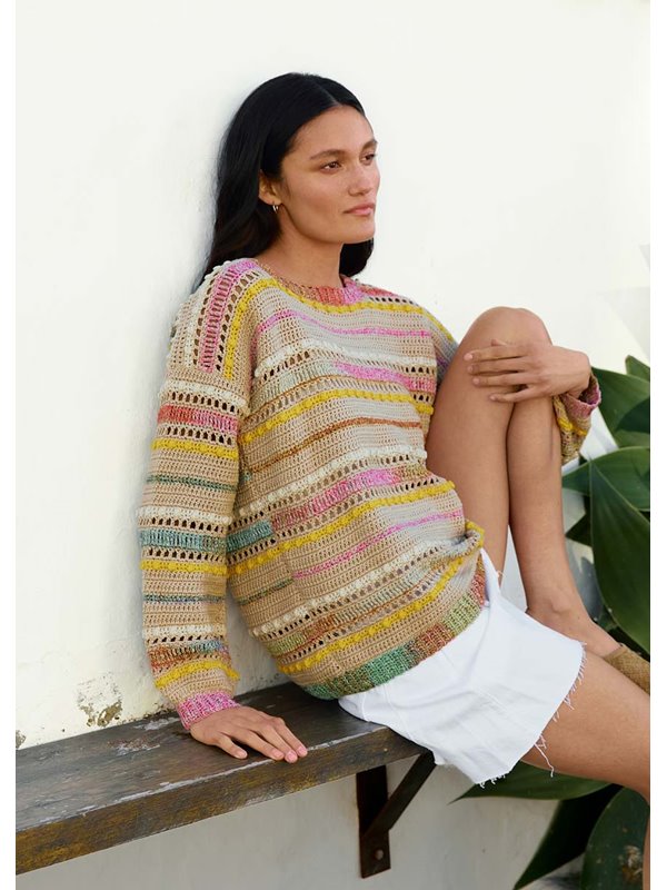 Lana Grossa SWEATER IM MATERIAL- UND MUSTERMIX Landlust Baumwolle & Mosaico