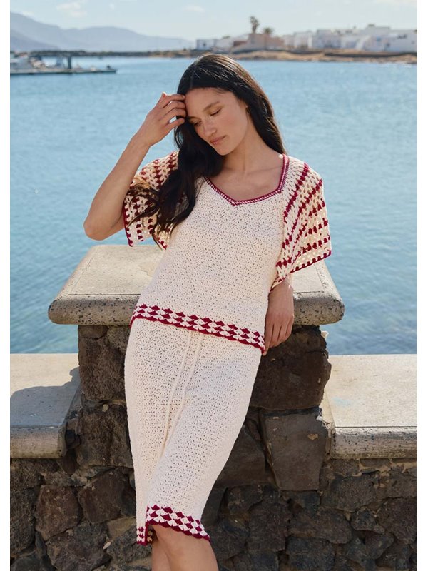 Lana Grossa TOP IM MUSCHELMUSTER MIT VOLANTÄRMELN Campo