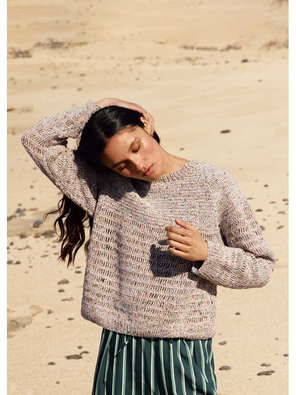 Lana Grossa RAGLANPULLOVER IN GITTERMUSTER UND FESTEN MASCHEN Maglia