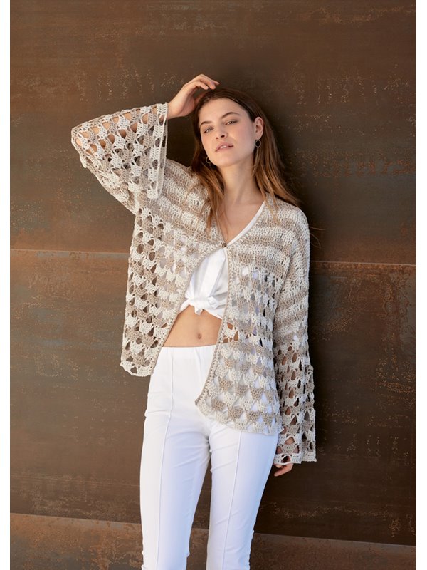 Lana Grossa CARDIGAN IN AJOUR- UND STÄBCHENMUSTER Gioia