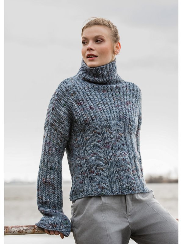 Lana Grossa PULLOVER MIT ZOPF-RIPPENMUSTER Lala Berlin Lovely Cotton Inserto