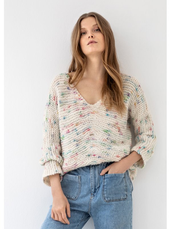 Lana Grossa KIMONOPULLOVER KRAUS RECHTS Lala Berlin Lovely Cotton Inserto