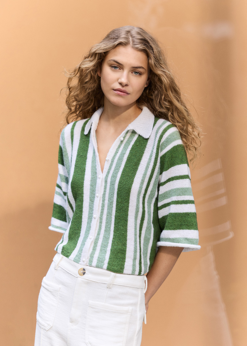 POLOJACKE MIT STREIFEN Ecopuno von Lana Grossa