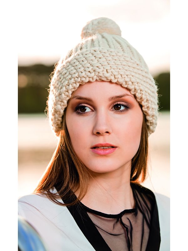Lana Grossa STRICKMÜTZE MIT PERLMUSTERRAND Lei