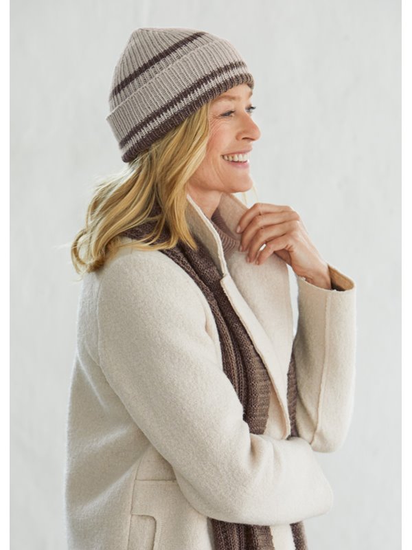 Lana Grossa GESTREIFTE MÜTZE Cool Wool Mélange (GOTS) & Cool Wool