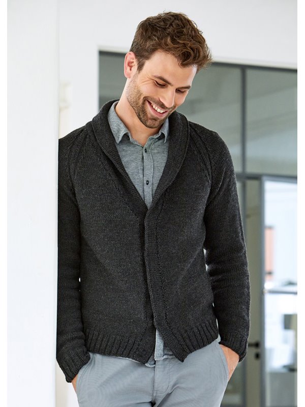 Lana Grossa HERRENCARDIGAN Cool Wool Big Mélange (GOTS)
