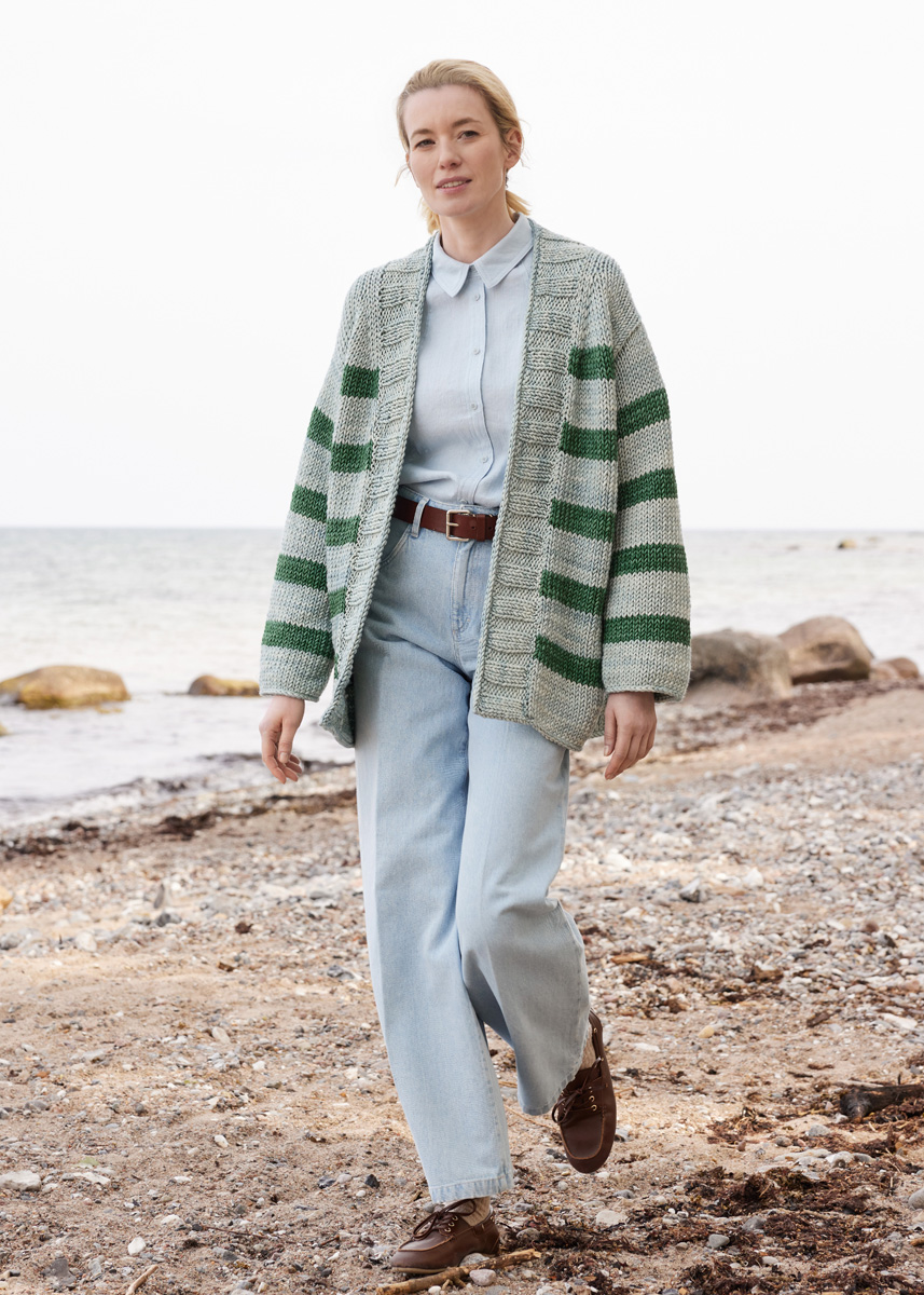 TOP DOWN STREIFENJACKE Vintage Superchunky von Lana Grossa