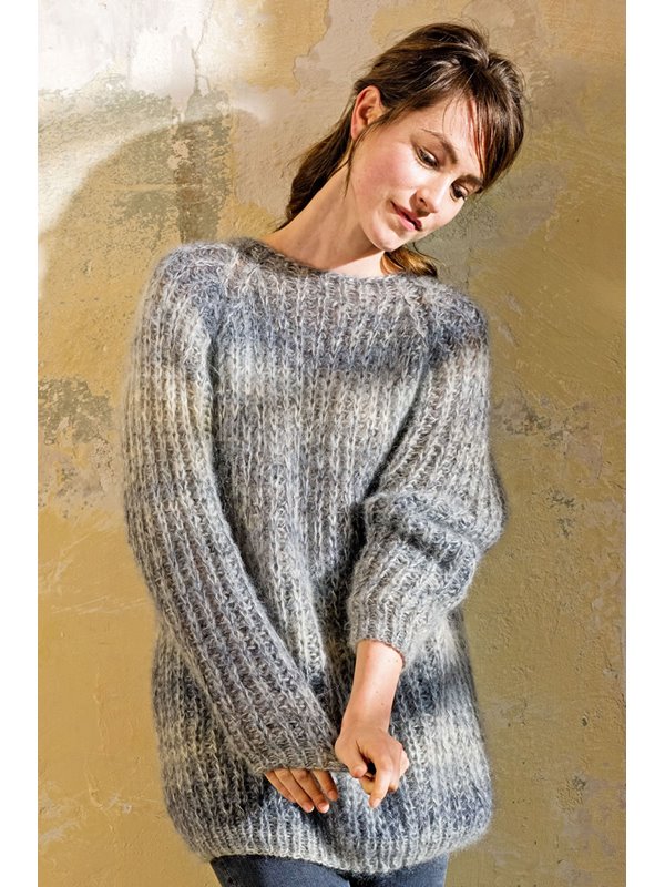 Lana Grossa HALBPATENT-PULLOVER MIT RUNDEM KRAGEN Silkhair Print