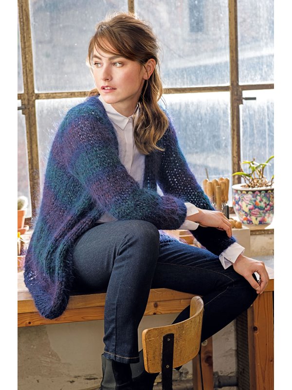 Lana Grossa CARDIGAN MIT BLOCKSTREIFEN Mohairlana