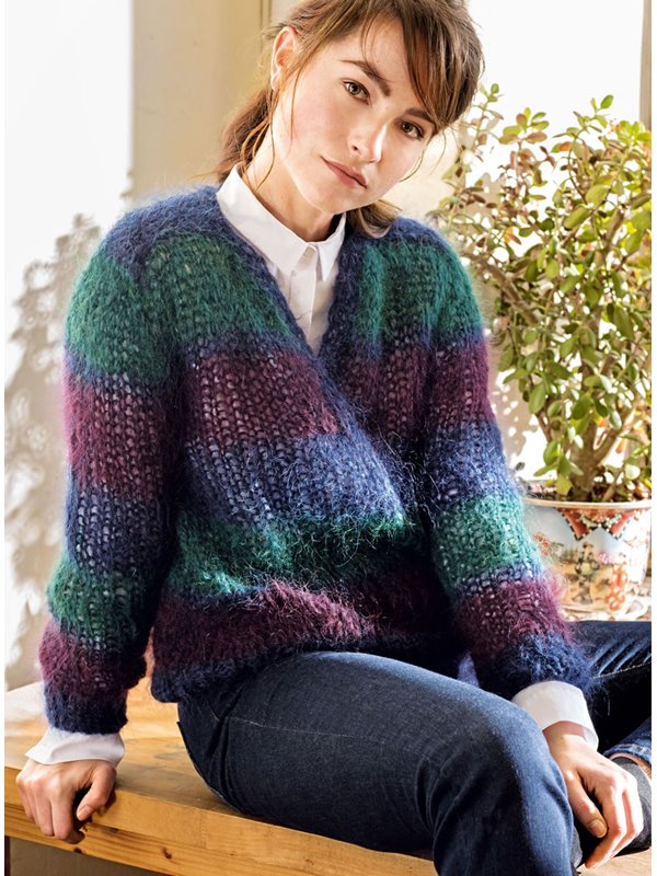 Lana Grossa PULLI MIT BLOCKSTREIFEN Mohairlana
