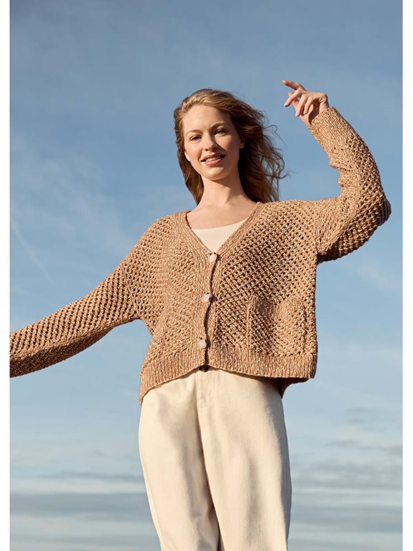 Lana Grossa JACKE IM GITTERLOCHMUSTER Bottoni